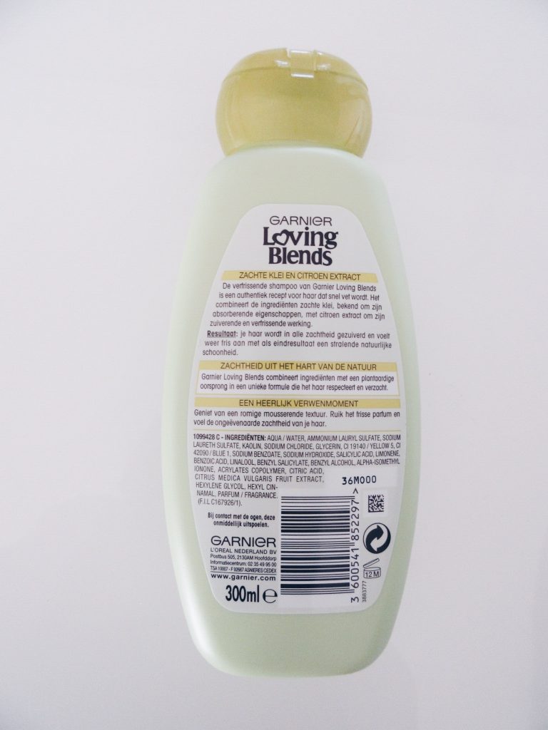Garnier Loving Blends Shampoo Zachte Klei & Citroen - Achterkant